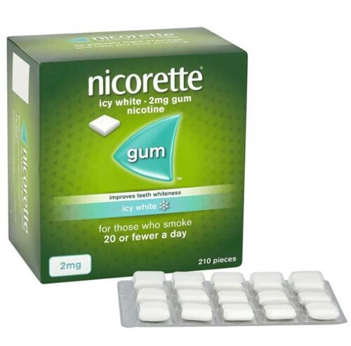 Nicorette Gum 210 Chicle Icy White Flavour 2mg Dejar De Fumar