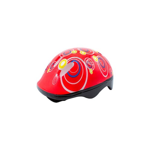 Set Casco Y Protecciones Para Niño/niña Rojo Bolitas Con Rodilleras, Coderas y Muñequeras