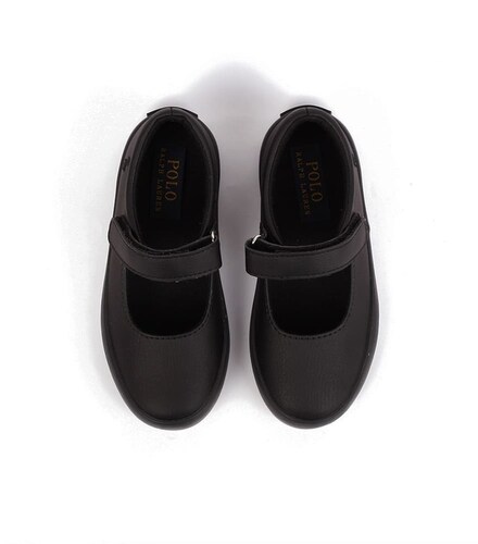 Zapato Escolar Polo Ralph Lauren Para Niña Negro Con Látigo