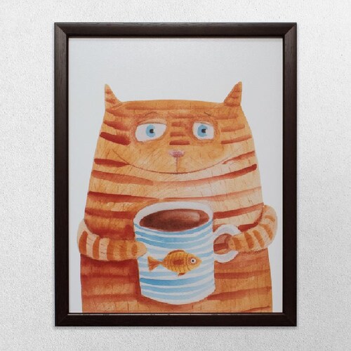Hermoso Cuadro De Gato 20x24 pulgadas