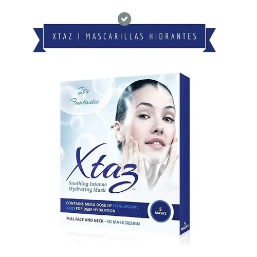 Xtaz Mask, 5 Mascarillas Hidratantes , Con Ácido Hialurónico
