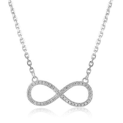 Hermoso Collar Infinito VAROURO  Plata Ley 925 + Estuche Premium 