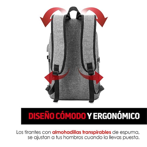 Mochila Antirrobo Ejecutiva para Laptop Con Candado Redlemon