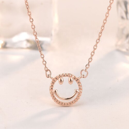 Estuche Collar Cara Feliz Happy Gargantilla Plata Ley 925 +.