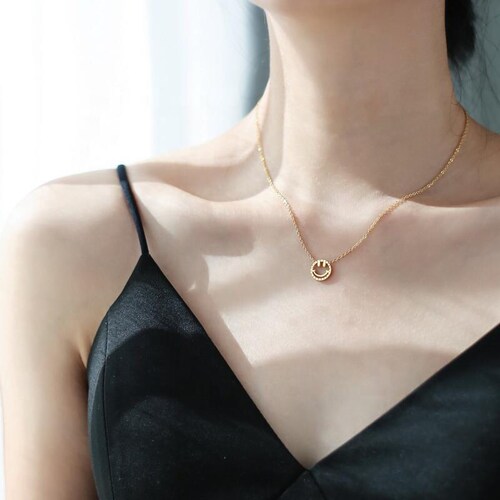 Estuche Collar Cara Feliz Happy Gargantilla Plata Ley 925 +.