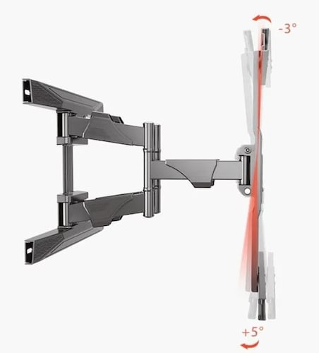 Soporte de Pared doble brazo móvil NB P6 North Bayou para monitor/pantalla 45" a 75" carga 45.5 kgs.