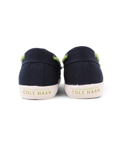 Tenis Cole Haan Náutico Para Niño Azul Con Verde Limón