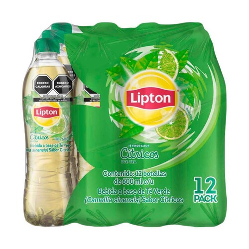 Té Verde Lipton 12 pzas de 600 ml