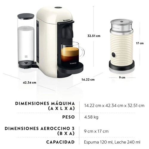 Cafetera Nespreso Vertuoplus combo