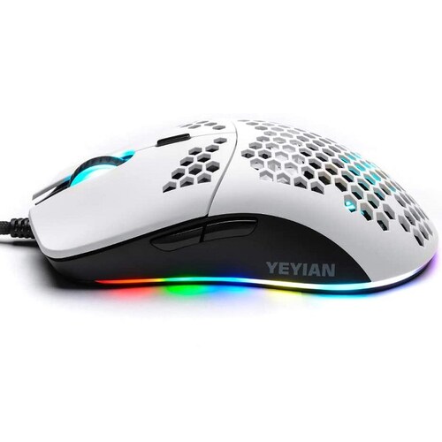 Mouse YeYian Links 3000 RGB Alambrico USB 7200DPI Blanco YMG-24311