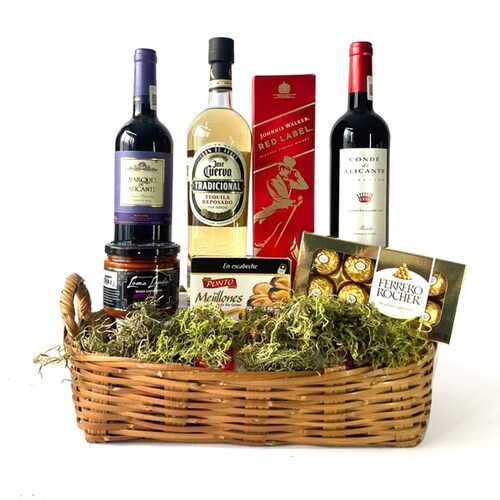 Canasta con Whisky, Tequila y Vinos
