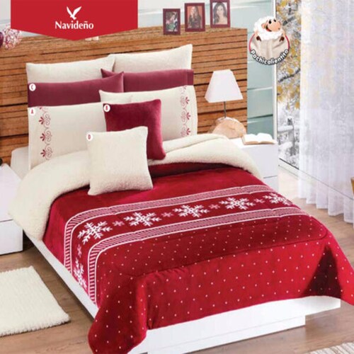 Cobertor Pachialientito de Borrega Navideño King Size de Concord