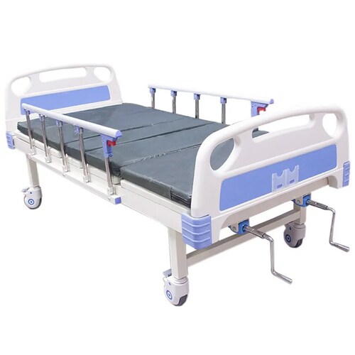 Cama Hospital Manual 2 Posiciones Barandales Aajustables 260kg Incluye Colchon Soporte Suero Hospitalaria