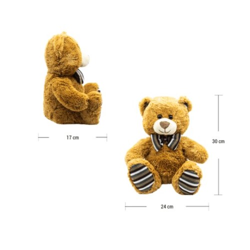 Oso Café de Peluche con Moño Pequeño
