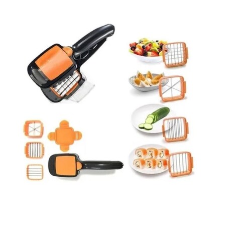 Cortador de Verduras-Frutas 5 en 1, corta papas a la francesa, color naranja Nicer Dicer Quick