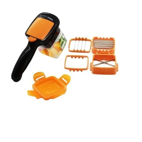 Cortador de Verduras-Frutas 5 en 1, corta papas a la francesa, color naranja Nicer Dicer Quick