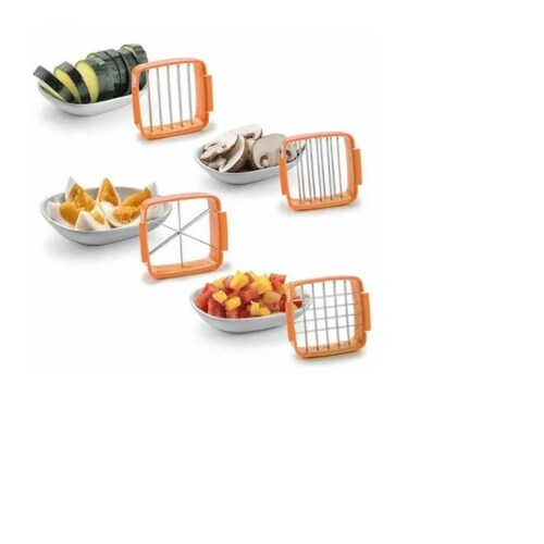 Cortador de Verduras-Frutas 5 en 1, corta papas a la francesa, color naranja Nicer Dicer Quick