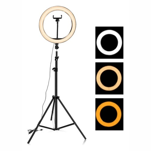 Aro De Luz Led 10 Pulgadas Profesional Maquillaje Videollamada Con Tripie Gratis FRALUGIO.
