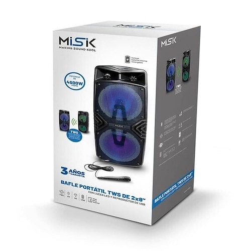 BAFLE BLUETOOTH DE 2X8 USB SD TWS MISIK           MB158