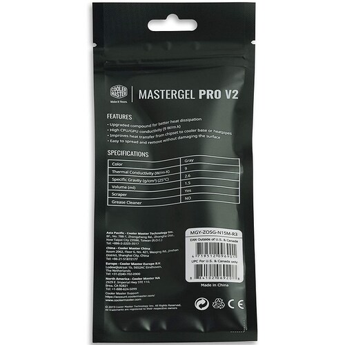 Pasta Termica Cooler Master MasterGel PRO V2 Conductividad 9W/m-k MGY-ZOSG-N15M-R3