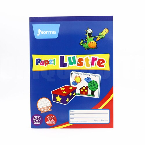 Block De Papel Lustre Norma Tamaño Carta 50h 10 Colores