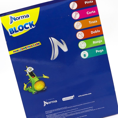Block Papel Construcción Carta Norma 50h 10 Colores Papel