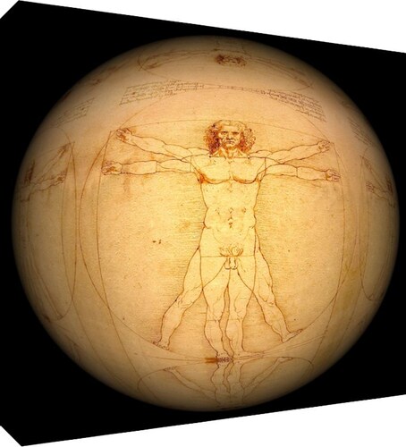 Cuadro Decorativo Canvas Hombre de Vitruvio o Estudio de las proporciones ideales del cuerpo humano de Leonardo da Vinci