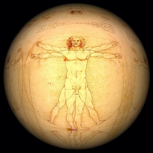 Cuadro Decorativo Canvas Hombre de Vitruvio o Estudio de las proporciones ideales del cuerpo humano de Leonardo da Vinci