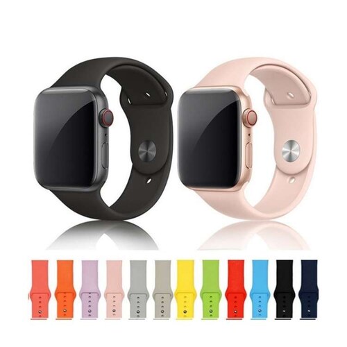 Correa Silicon Apple Watch 1, 2, 3, 4, 5, 6 Y SE talla 38 40 42 44 mm