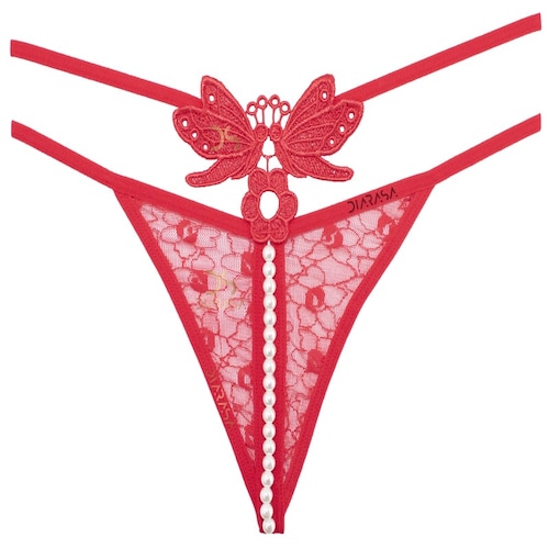 Sexy Tanga Mariposa Con Perlas Ocasión Especial