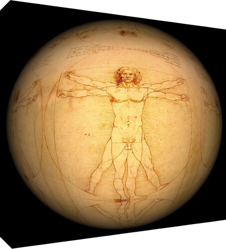 Cuadro Decorativo Canvas Hombre de Vitruvio o Estudio de las proporciones ideales del cuerpo humano de Leonardo da Vinci.