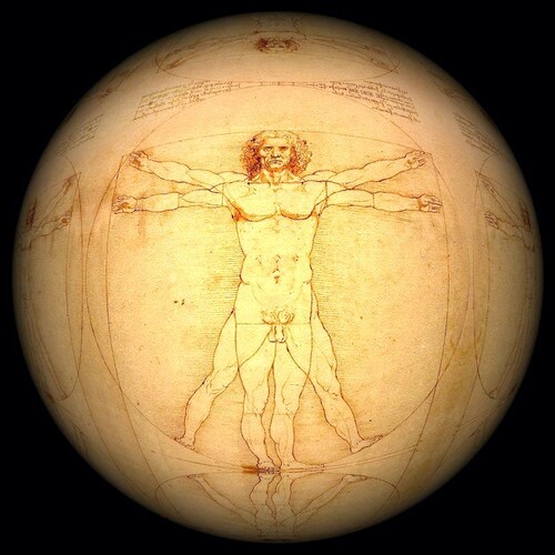 Cuadro Decorativo Canvas Hombre de Vitruvio o Estudio de las proporciones ideales del cuerpo humano de Leonardo da Vinci.
