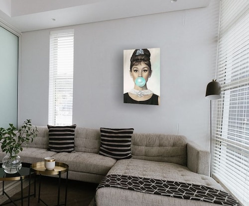 Cuadro Decorativo Canvas Audrey Hepburn con chicle