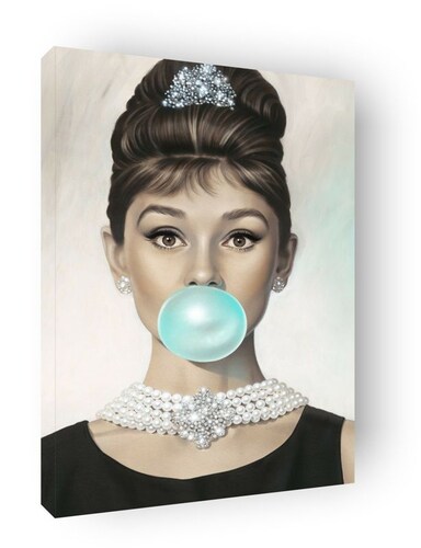 Cuadro Decorativo Canvas Set Marilyn Monroe y Audrey Hepburn con chicle