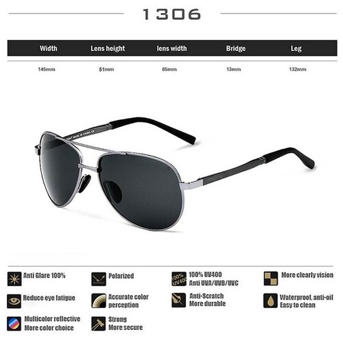 Lentes de Sol Para Hombre Veithdia V1306 Polarizados Con Protección UV400