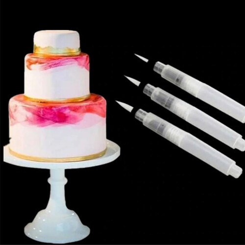  Aleissi Pincel o Plumon Rellenable Comestible para Pastel Cupcake o Fondant