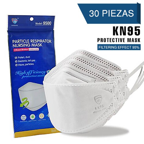 Cubrebocas 30 PZ Kn95 kf94 Coreano 5 capas certificado aprobado FDA 95% filtración 