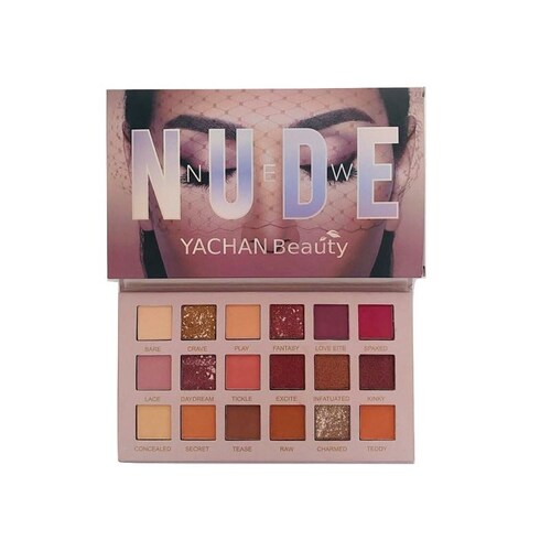 Paleta De Sombras de 18 Tonos Neutros Nude Mate Y Glitter