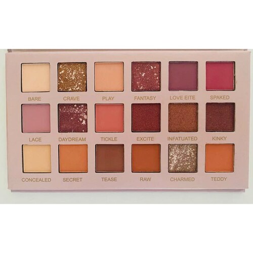 Paleta De Sombras de 18 Tonos Neutros Nude Mate Y Glitter
