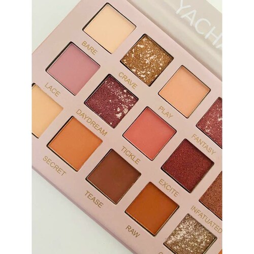 Paleta De Sombras de 18 Tonos Neutros Nude Mate Y Glitter