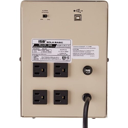 No-Break Industrias Sola Basic MICROSR 1000 VA, 1000 VA, 650 W, Color blanco, Hogar y Oficina
