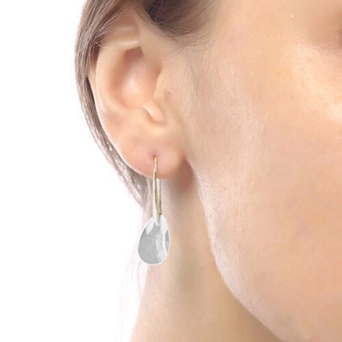 Juego Aretes con Colgante tipo Swarovski SELECT CRISTALES GOTA CH dorado