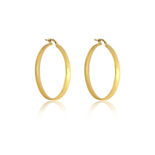 Arracadas Grandes Facetadas en Oro de 14 K + Obsequio