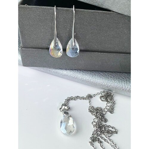 Aretes  SELECT CRISTALES GOTA CH tipo Swarovski claro