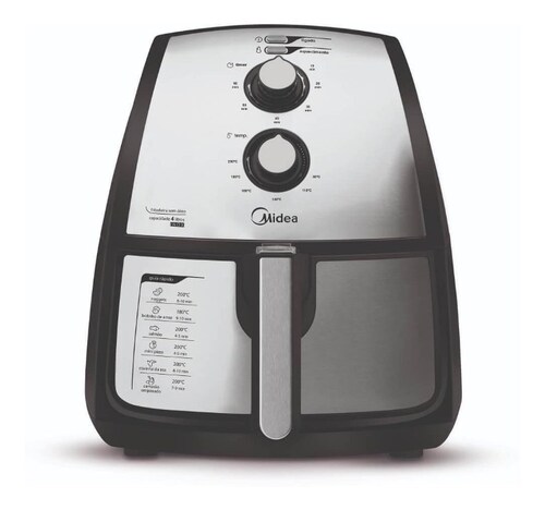 FREIDORA DE AIRE ELECTRICA 4.0L, COLOR NEGRO/ACERO INOX MARCA MIDEA