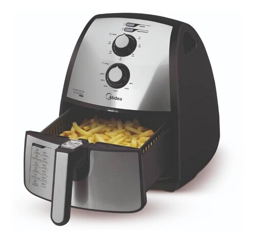 FREIDORA DE AIRE ELECTRICA 4.0L, COLOR NEGRO/ACERO INOX MARCA MIDEA
