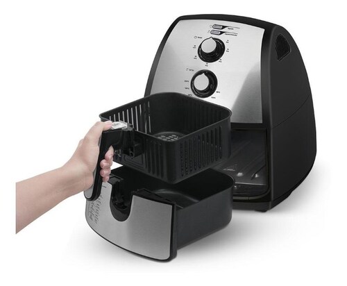 FREIDORA DE AIRE ELECTRICA 4.0L, COLOR NEGRO/ACERO INOX MARCA MIDEA