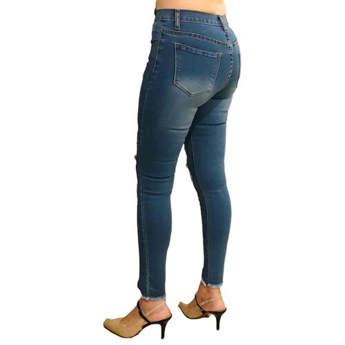 Jeans skinny mujer pantalon de mezclilla rasgado roto para dama stretch Arely 