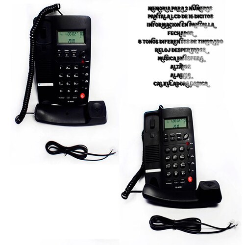 Teléfono Con Marcado Rápido Display Altavoz Flash Pausa Mute TC-9200