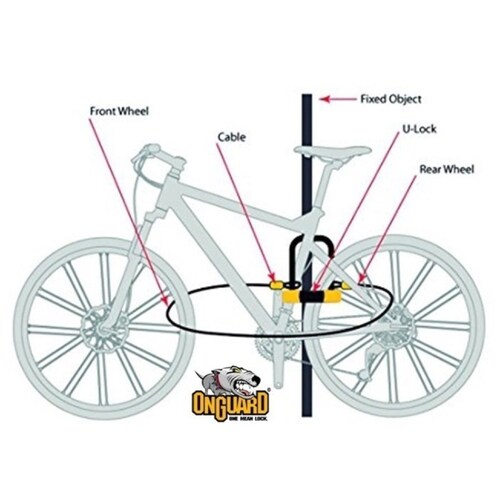 Candado De Seguridad Para Bicicleta OnGuard Con Cable Mod.8015m Seg.70